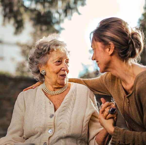 Elder woman with her daughter